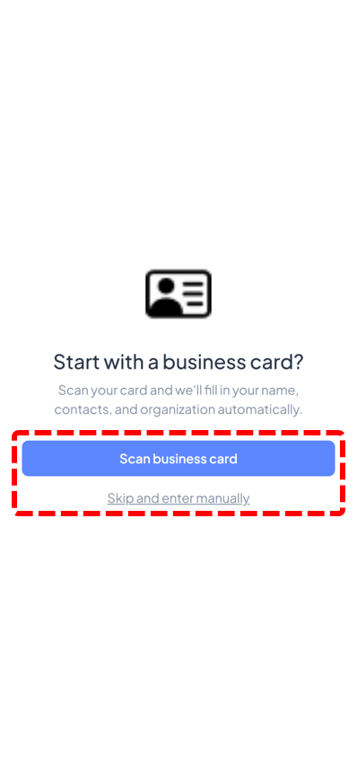Start from a business card