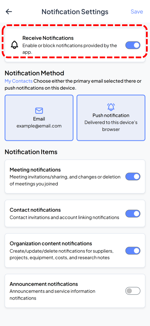 Choose the notifications you want